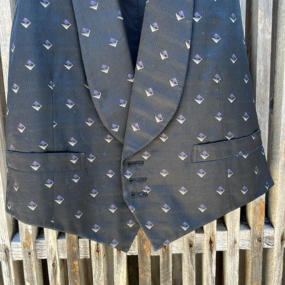 Polo Ralph Lauren vest black silk formal evening dress single breasted unique - Picture 4 of 17